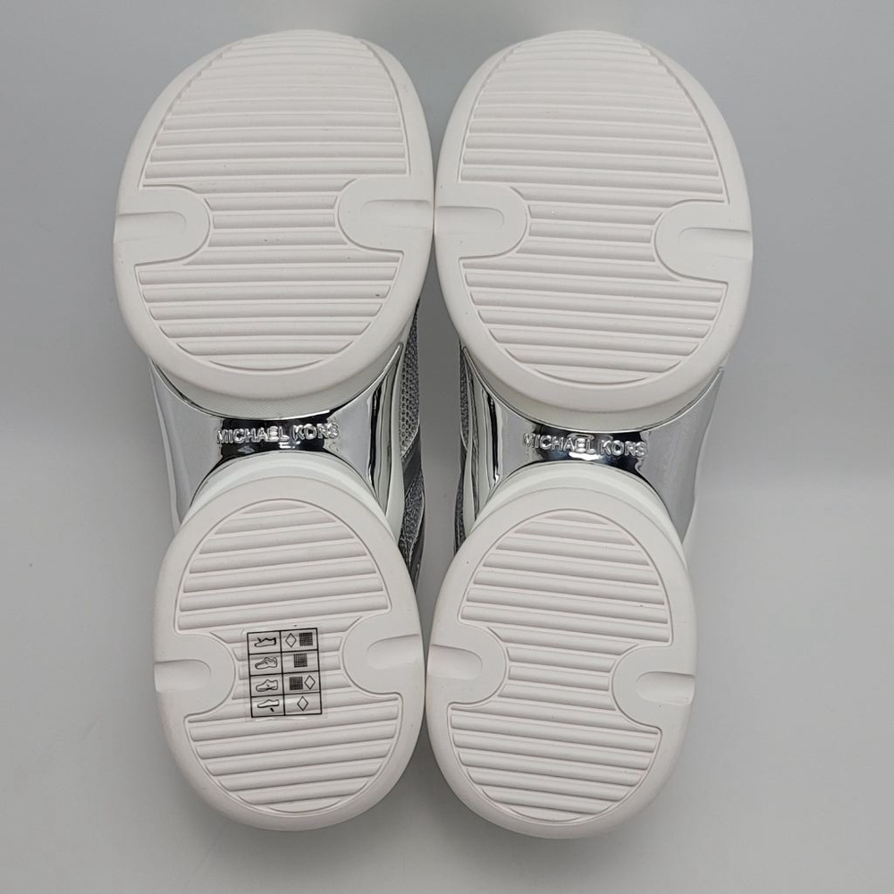 Michael Kors Olympia Extreme Trainer Sneakers Size 9M Crystal Metallic Silver - Picture 6 of 15